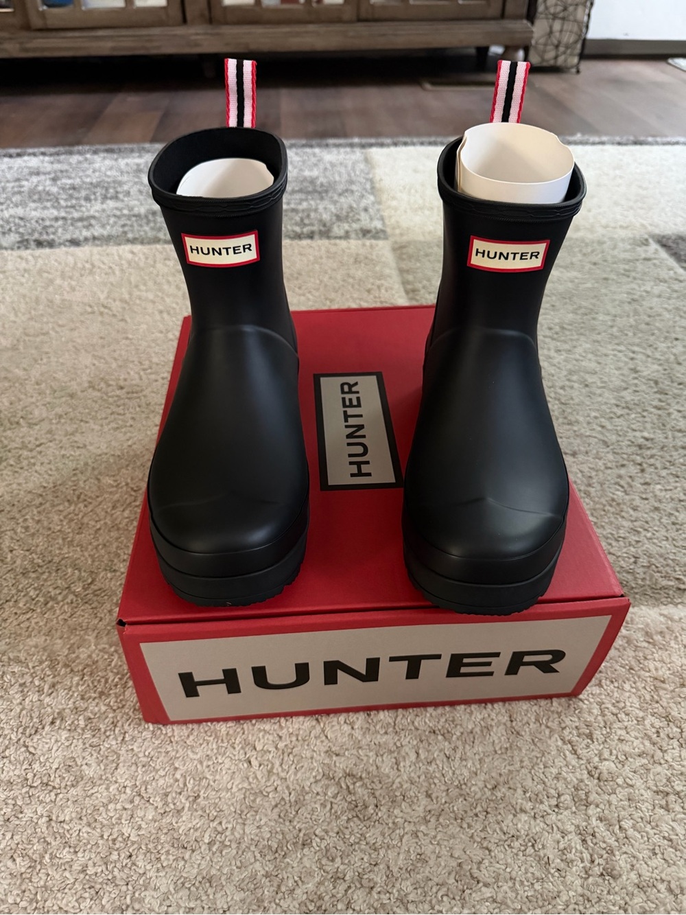 NWT Hunter Black Women's Short Play Boot - Matte Black Size 9